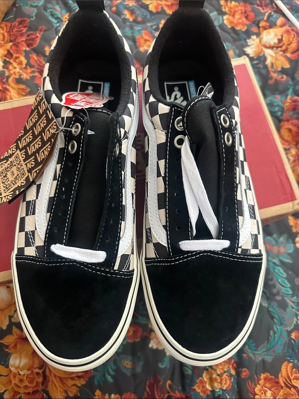 Vans Old Skool Checkerboard Slip-On - Black & White - Picture 4 of 8